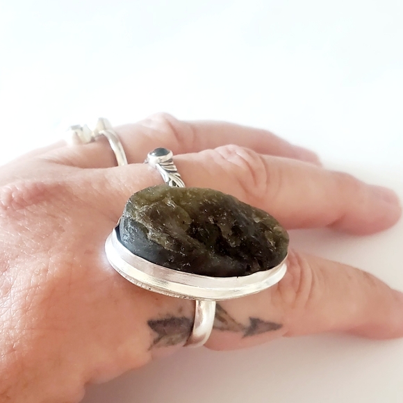 Hand Crafted Natural Labradorite 925 Sterling Silver Ring, Size 8.5, NWT - Picture 10 of 15